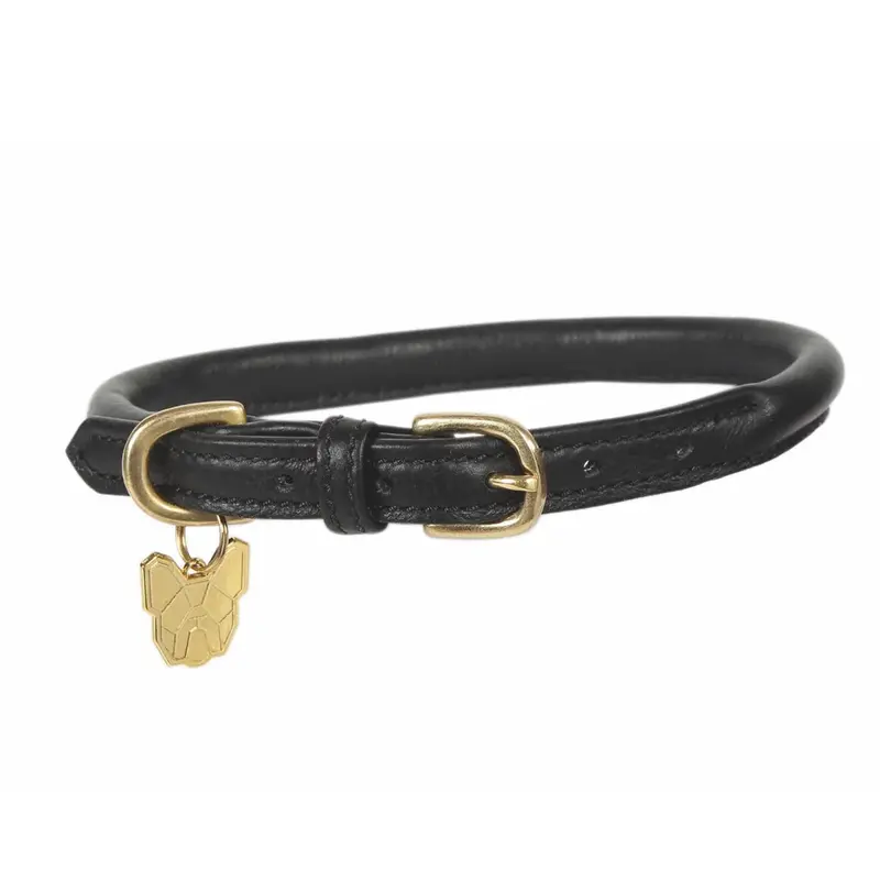 Digby & Fox Rolled Leather Dog Collar – Handcrafted Adjustable Neckband