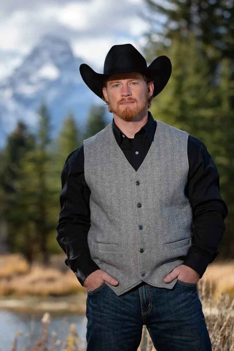 Doc Holiday Platinum Herringbone Wool Vest 1