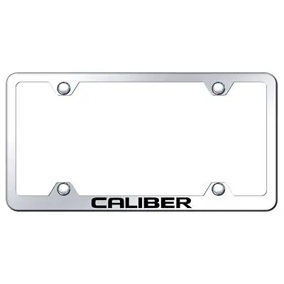 Dodge Caliber Laser Etched Logo Wide Body License Plate Frame (Chrome) 1
