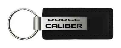 Dodge Caliber Rectangular Leather Key Chain (Black) 1