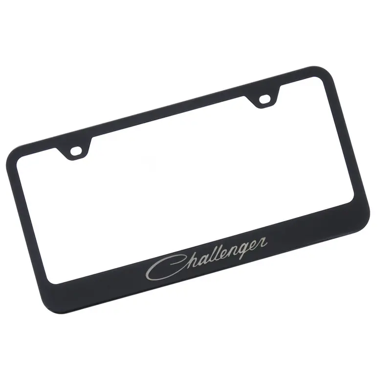 Dodge Challenger Classic Logo License Plate Frame (Black) 1