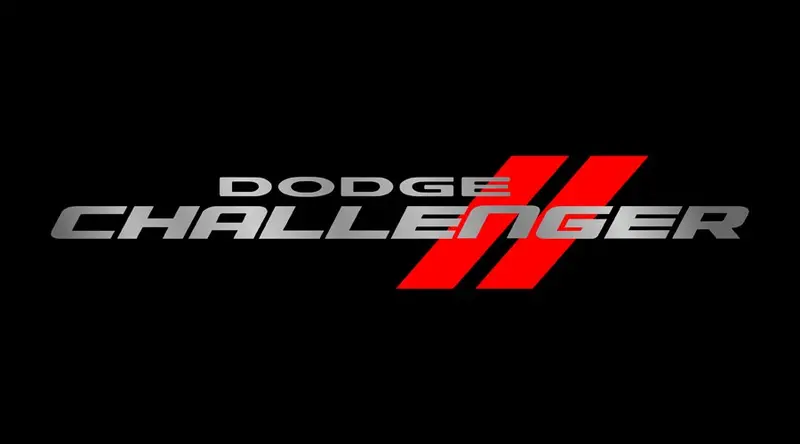 Dodge Challenger Dual Logo License Plate (Black) 1