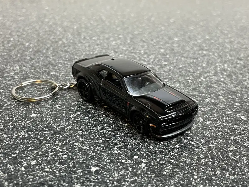 Dodge Challenger Hellcat Demon Hemi Srt Black Keychain Diecast Car Matchbox Hot Wheels 1