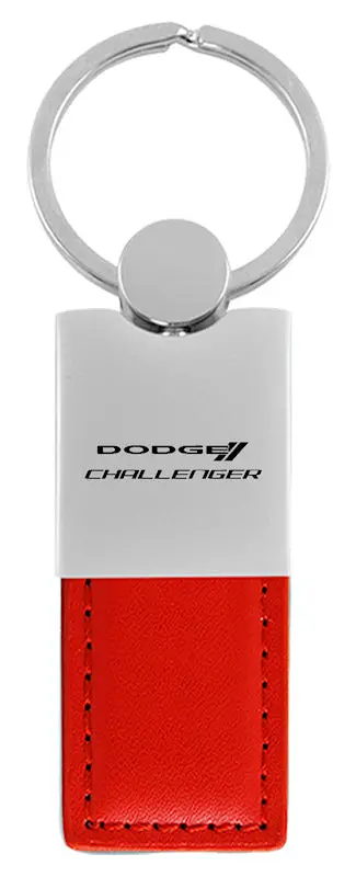 Dodge Challenger Leather Key Ring (Red) 1