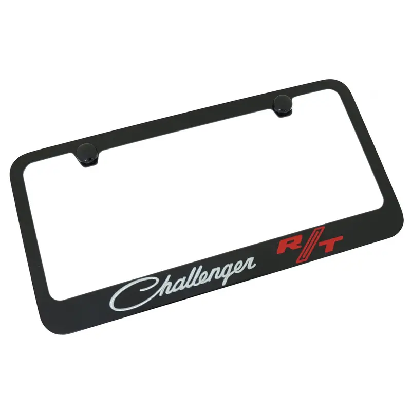 Dodge Challenger Rt Classic Logo License Plate Frame (Black) 1