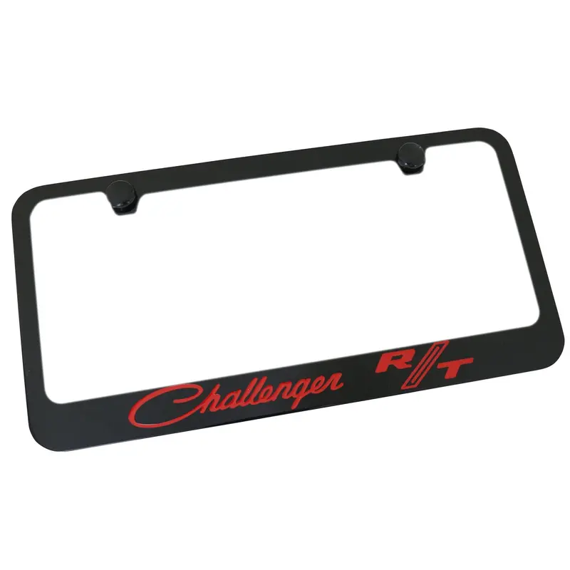 Dodge Challenger Rt Red Name License Plate Frame (Black) 1