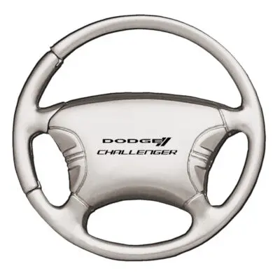 Dodge Challenger Steering Wheel Key Chain (Silver) 1