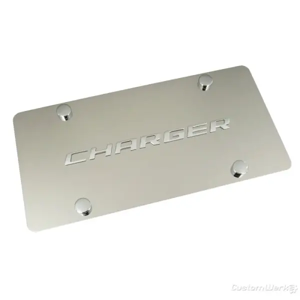 Dodge Charger Badge License Plate (Chrome) 1