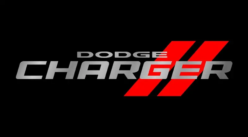 Dodge Charger Dual Logo License Plate (Black) 1