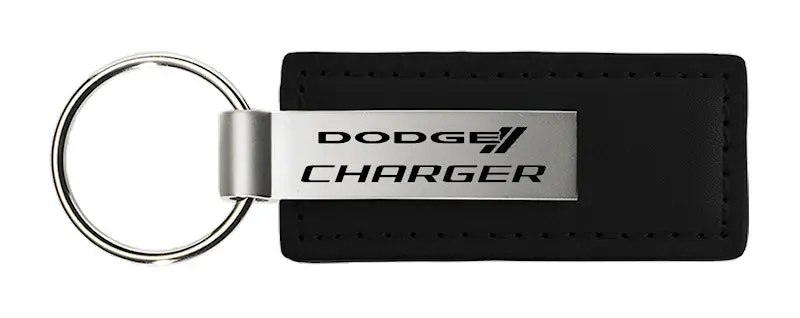 Dodge Charger Leather Keychain (Black) 1