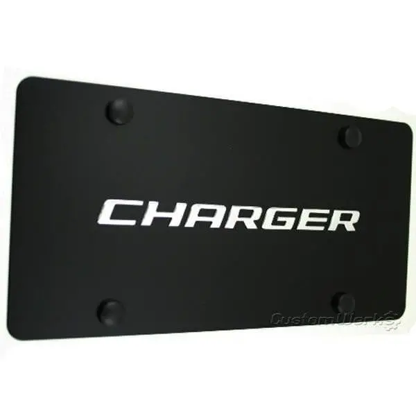 Dodge Charger Logo License Plate (Black) 1