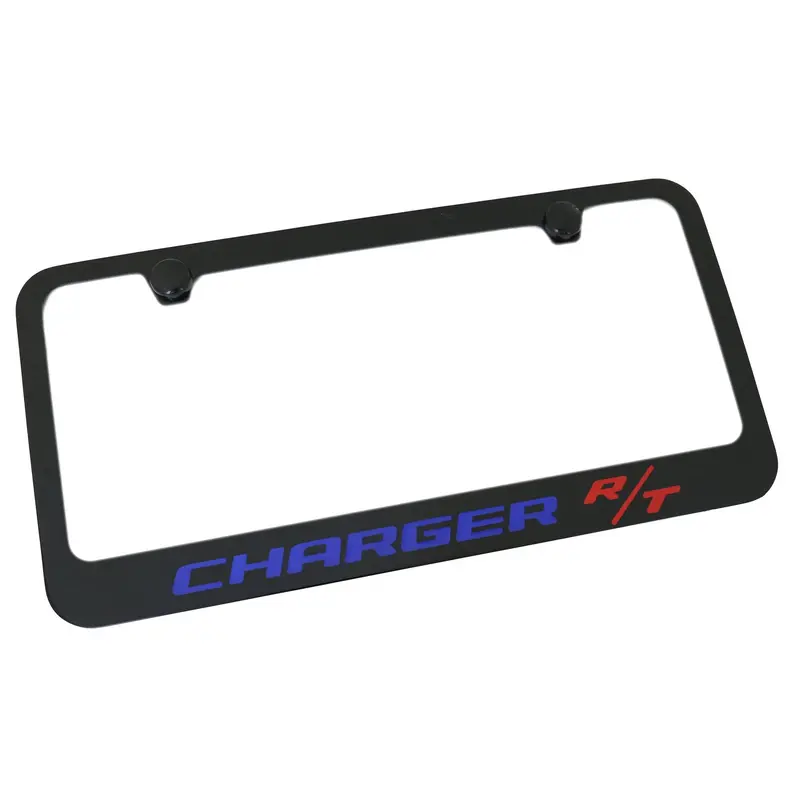 Dodge Charger Rt Blue Name License Plate Frame (Black) 1