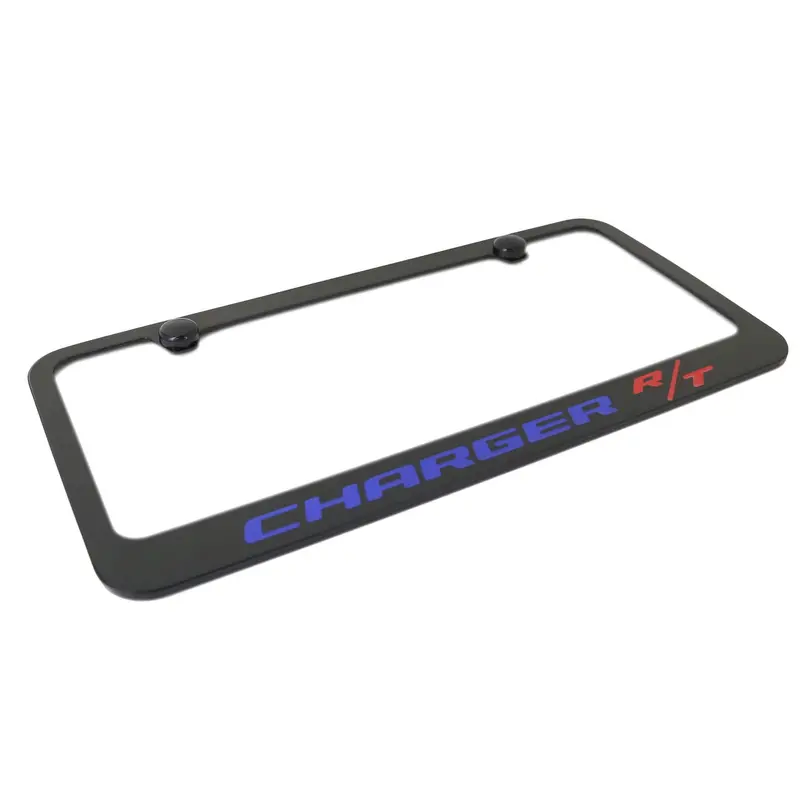 Dodge Charger Rt Blue Name License Plate Frame (Black) 2