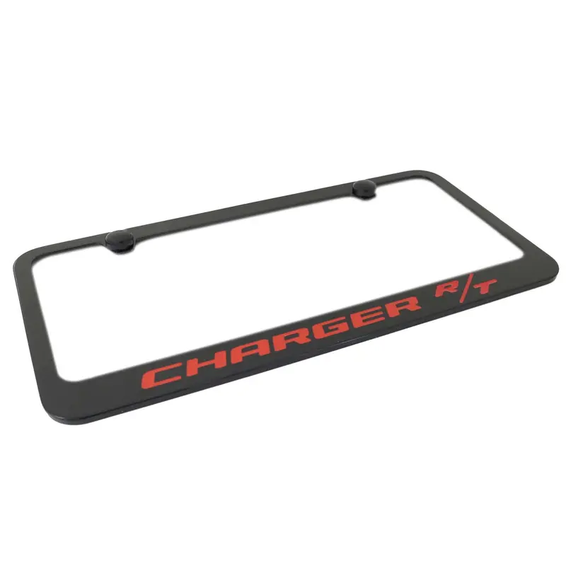 Dodge Charger Rt Orange Name License Plate Frame (Black) 2