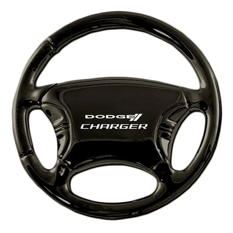 Dodge Charger Steering Wheel Key Ring (Black) 1
