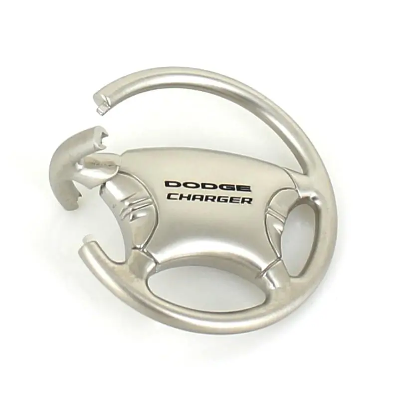 Dodge Charger Steering Wheel Keychain (Chrome) 2