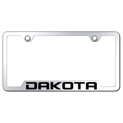 Dodge Dakota Laser Etched Logo Cut-Out License Plate Frame (Chrome) 1