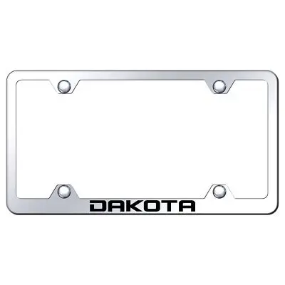 Dodge Dakota Laser Etched Logo Wide Body License Plate Frame (Chrome) 1