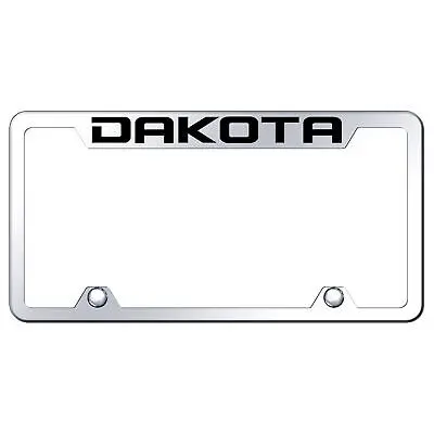 Dodge Dakota Logo Stainless Steel Truck Cut-Out License Plate Frame (Chrome) 1