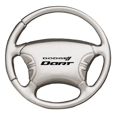 Dodge Dart Steering Wheel Key Chain (Silver) 1
