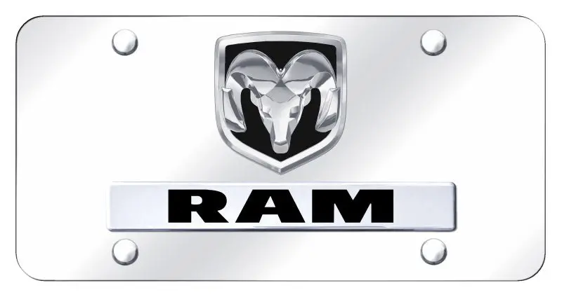 Dodge Dual Logo Ram License Plate (Chrome) 1