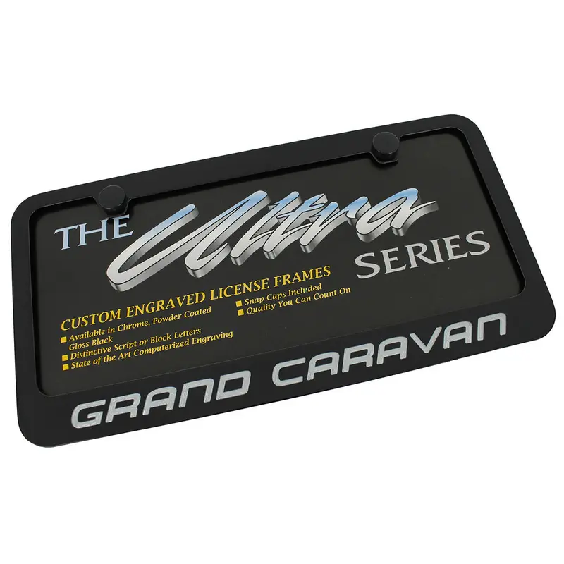 Dodge Grand Caravan Logo License Plate Frame (Black) 1
