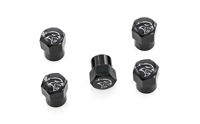 Dodge Hellcat Logo Vlave Stem Caps (Black) 1