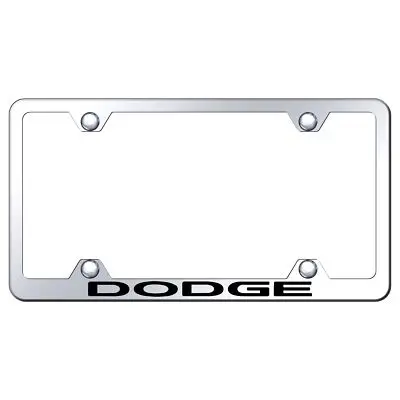 Dodge Laser Etched Logo Wide Body License Plate Frame (Chrome) 1