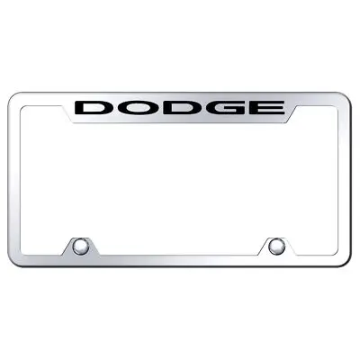Dodge Laser Etched Stainless Steel Truck Cut-Out License Plate Frame (Chrome) 1