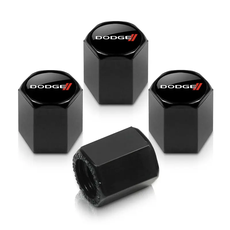 Dodge Logo Tire Valve Caps (Black) 1