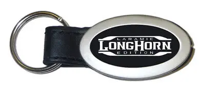 Dodge Longhorn Laramie Oval Leather Key Chain (Black) 1