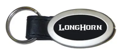 Dodge Longhorn Oval Leather Key Chain (Black) 1