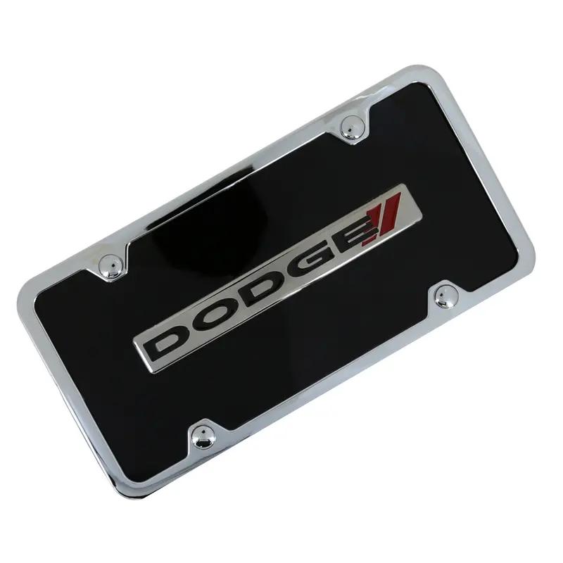 Dodge New License Plate Kit (Chrome On Black) 1