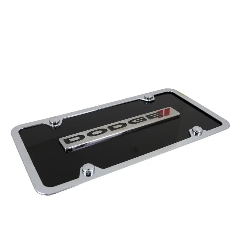 Dodge New License Plate Kit (Chrome On Black) 2