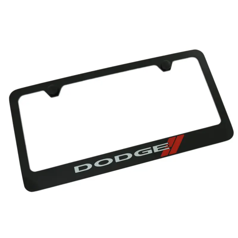 Dodge New Stripe Logo License Plate Frame (Black) 1