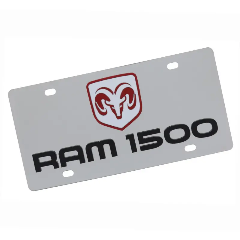 Dodge Ram 1500 Dual Logo License Plate (Chrome) 1