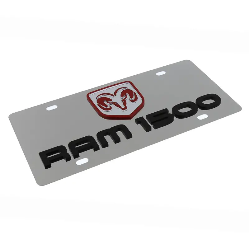 Dodge Ram 1500 Dual Logo License Plate (Chrome) 2