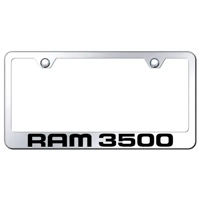 Dodge Ram 3500 Laser Etched Logo Stainless Steel License Plate Frame (Chrome) 1