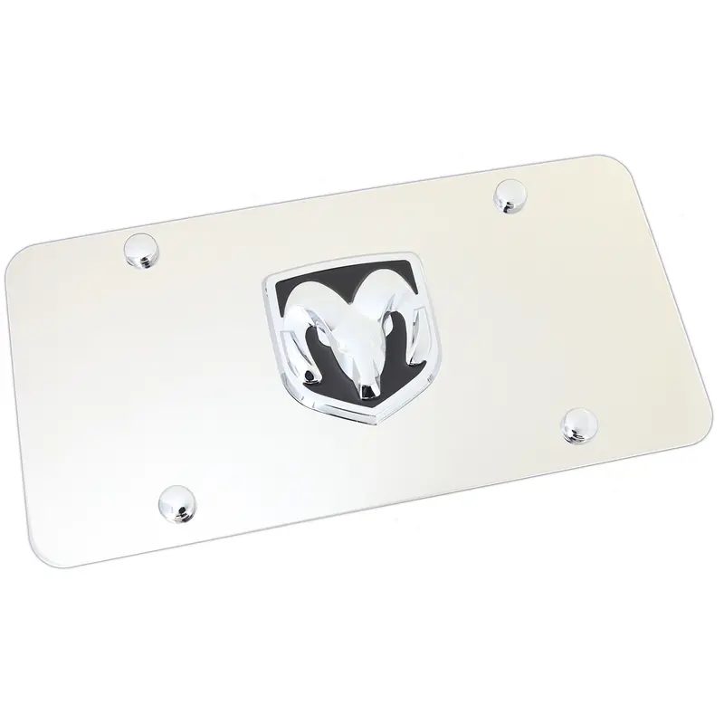Dodge Ram 3D Logo License Plate (Chrome) 1