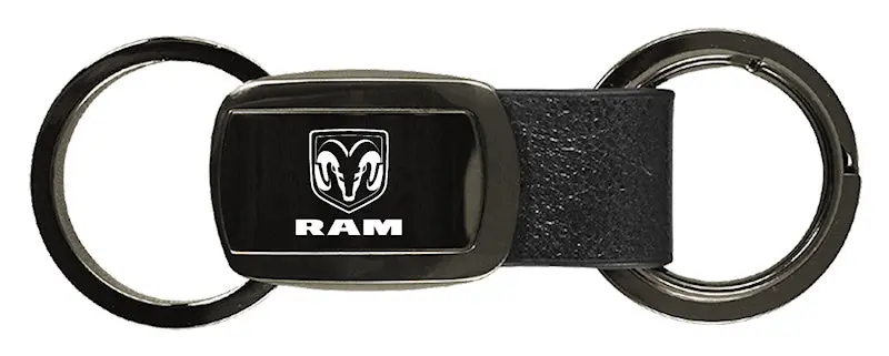 Dodge Ram Double Valet Leather Key Fob (Gun Metal) 1