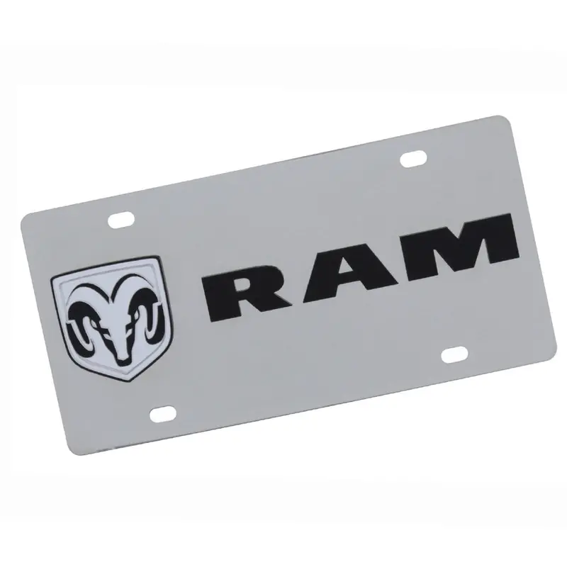 Dodge Ram Dual Logo License Plate (Chrome) 1