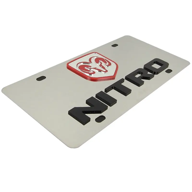 Dodge Ram Dual Logo Nitro License Plate (Chrome) 2