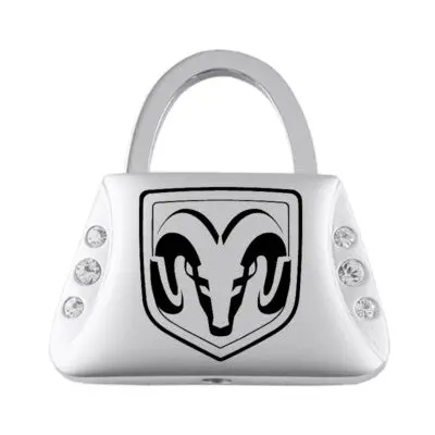 Dodge Ram Jeweled Purse Shape Key Ring (Silver) 1
