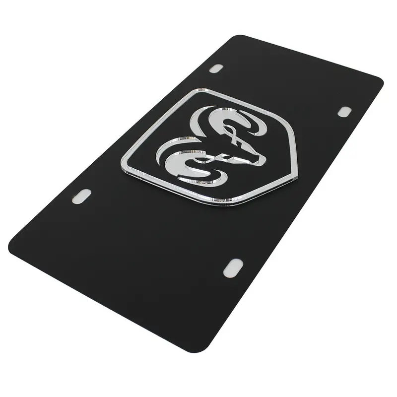 Dodge Ram Logo License Plate (Black) 2
