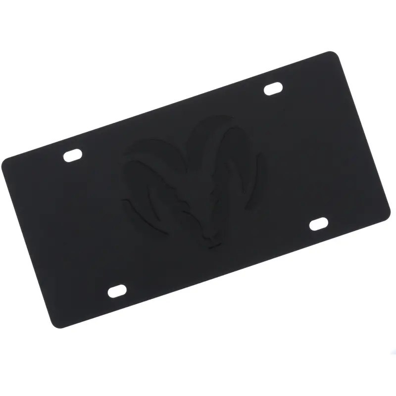 Dodge Ram Logo License Plate (Carbon Black) 1