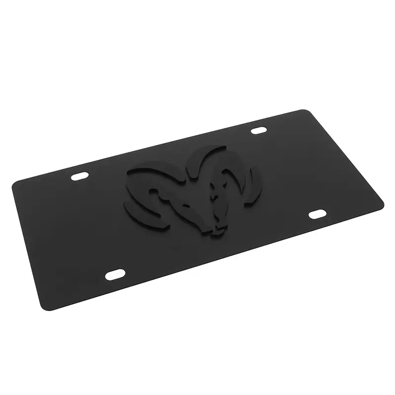 Dodge Ram Logo License Plate (Carbon Black) 2