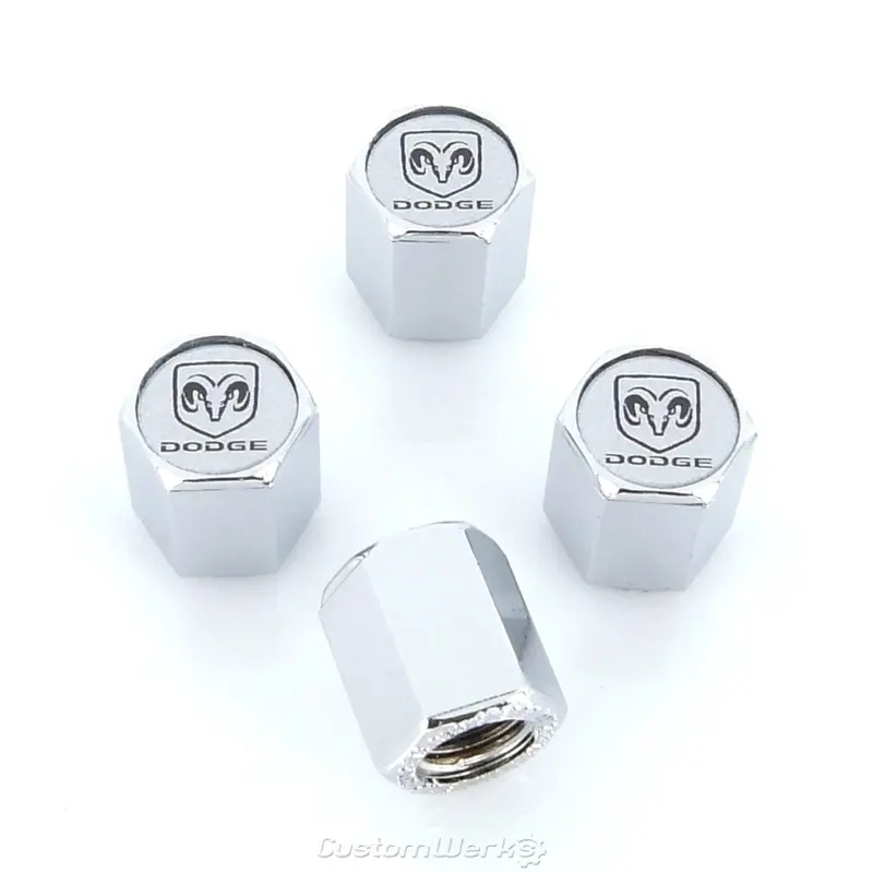 Dodge Ram Logo Tire Stem Valve Caps (Chrome) 1