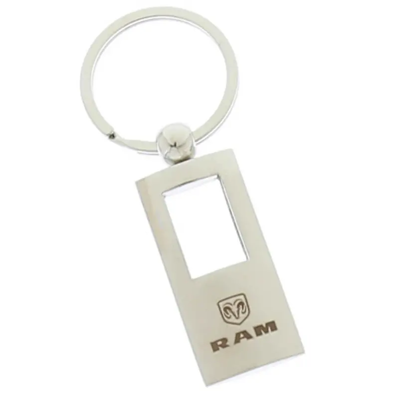 Dodge Ram Rectangle Key Chain (Chrome) 1