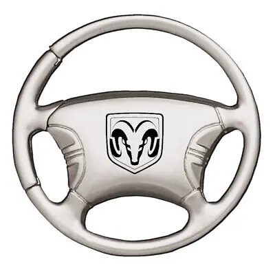 Dodge Ram Steering Wheel Key Chain (Silver) 1