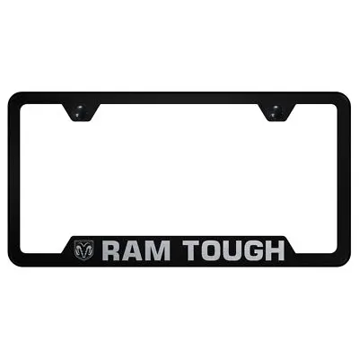 Dodge Ram Tough Laser Etched Logo Cut-Out License Plate Frame (Black) 1